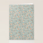Ditsy Trailing Block Print Floral - Light Sage Green Stationery Card Gallery Image 2