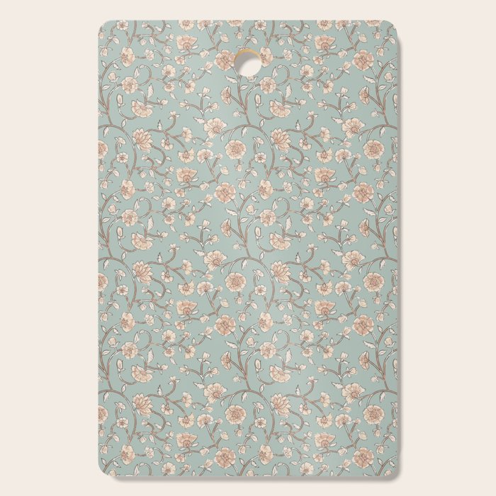 Ditsy Trailing Block Print Floral - Light Sage Green Cutting Board Gallery Image 1