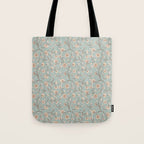 Ditsy Trailing Block Print Floral - Light Sage Green Tote Bag Gallery Image 1