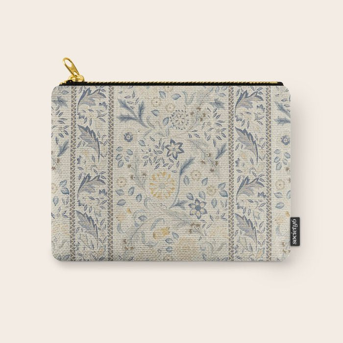 William Morris Vintage Wilhelmina Weave Lethaby Pale Blue Indigo Carry All Pouch Gallery Image 1