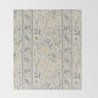 William Morris Vintage Wilhelmina Weave Lethaby Pale Blue Indigo Throw Blanket Gallery Image 2