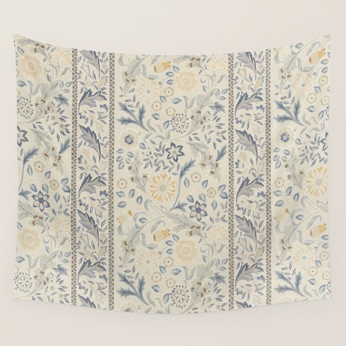 William Morris Vintage Wilhelmina Weave Lethaby Pale Blue Indigo Wall Tapestry Gallery Image 1