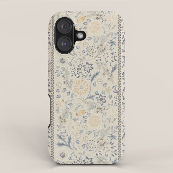 William Morris Vintage Wilhelmina Weave Lethaby Pale Blue Indigo iPhone Case Gallery Image 1
