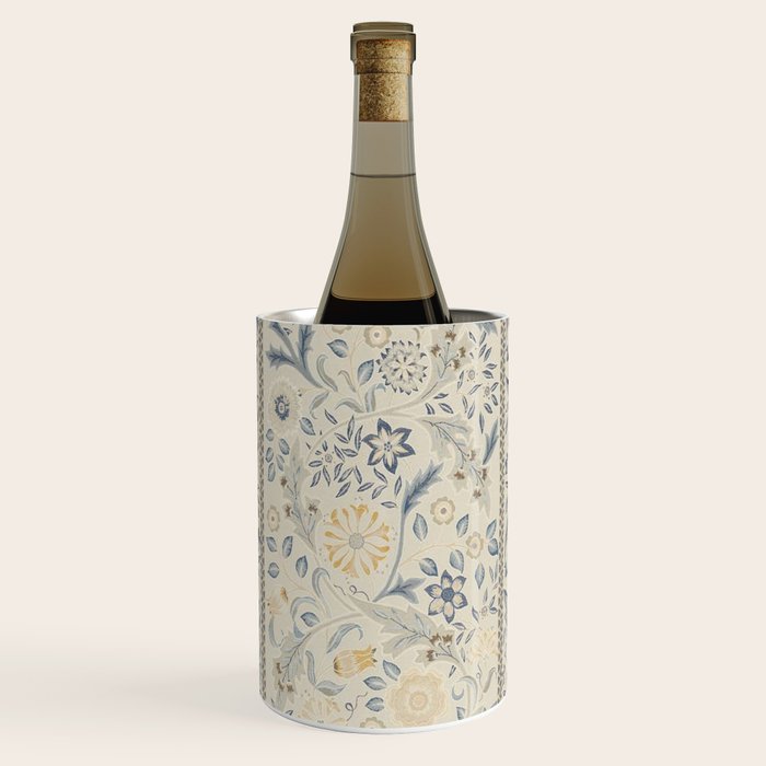 William Morris Vintage Wilhelmina Weave Lethaby Pale Blue Indigo Wine Chiller Gallery Image 1