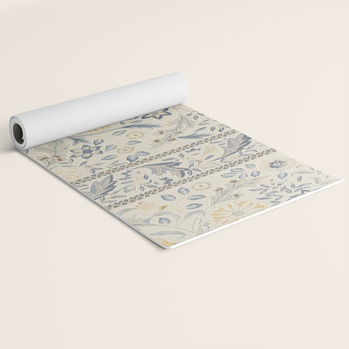 William Morris Vintage Wilhelmina Weave Lethaby Pale Blue Indigo Yoga Mat Gallery Image 2