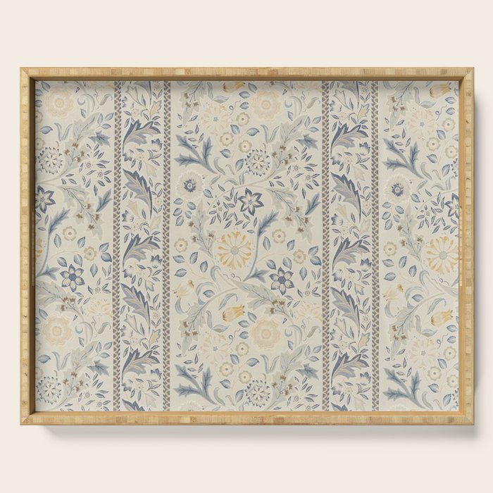 William Morris Vintage Wilhelmina Weave Lethaby Pale Blue Indigo Serving Tray Gallery Image 1
