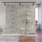 William Morris Vintage Wilhelmina Weave Lethaby Pale Blue Indigo Wall Mural Gallery Image 1