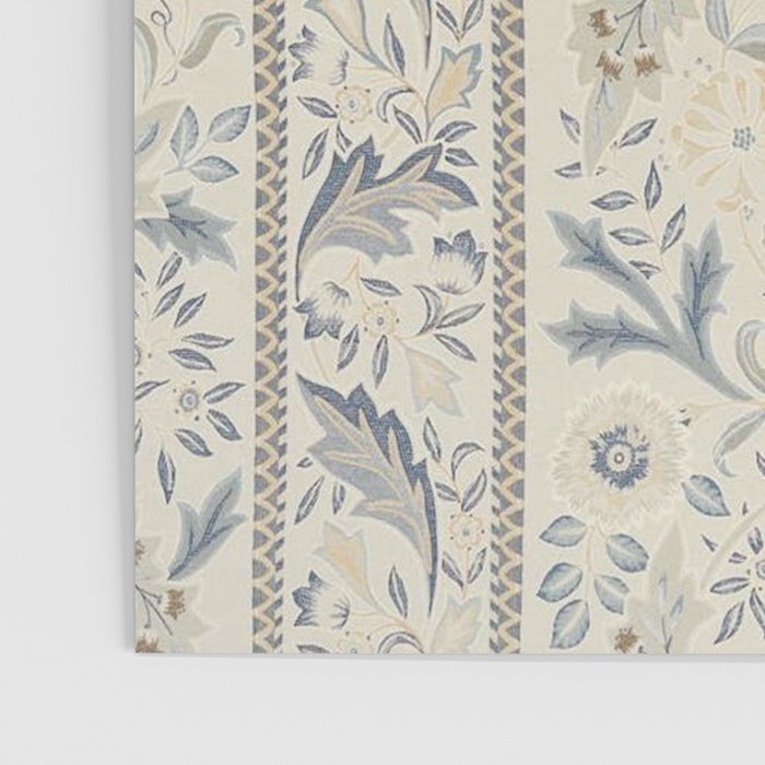 William Morris Vintage Wilhelmina Weave Lethaby Pale Blue Indigo Poster Gallery Image 3