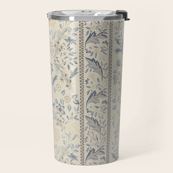 William Morris Vintage Wilhelmina Weave Lethaby Pale Blue Indigo Travel Mug Gallery Image 2