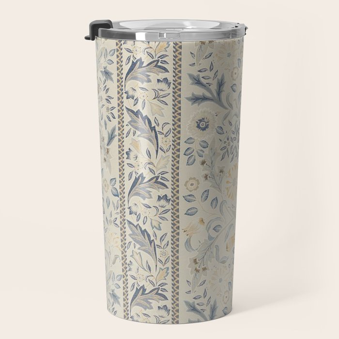 William Morris Vintage Wilhelmina Weave Lethaby Pale Blue Indigo Travel Mug Gallery Image 3