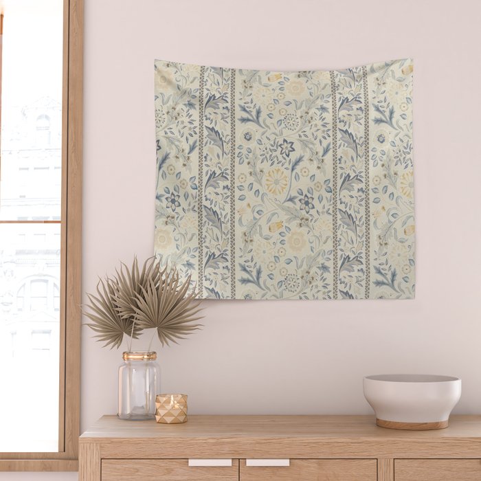 William Morris Vintage Wilhelmina Weave Lethaby Pale Blue Indigo Wall Tapestry Gallery Image 2