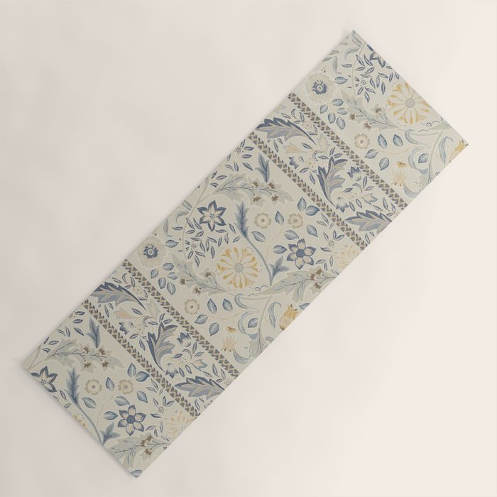 William Morris Vintage Wilhelmina Weave Lethaby Pale Blue Indigo Yoga Mat Gallery Image 1