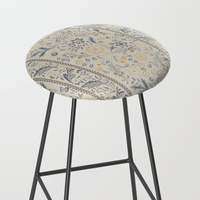 William Morris Vintage Wilhelmina Weave Lethaby Pale Blue Indigo Stool Gallery Image 2