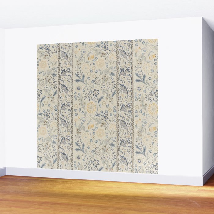 William Morris Vintage Wilhelmina Weave Lethaby Pale Blue Indigo Wall Mural Gallery Image 2