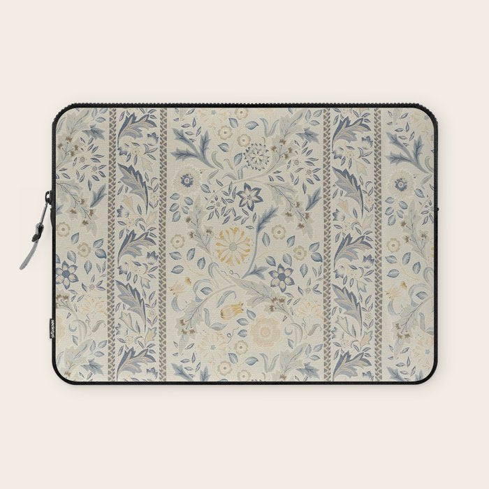 William Morris Vintage Wilhelmina Weave Lethaby Pale Blue Indigo Laptop Sleeve Gallery Image 1