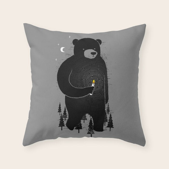 Lost in the wood Throw Pillow Gallery Image 1