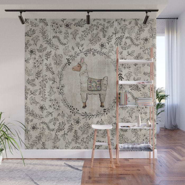 Lala Llama Wall Mural Gallery Image 1