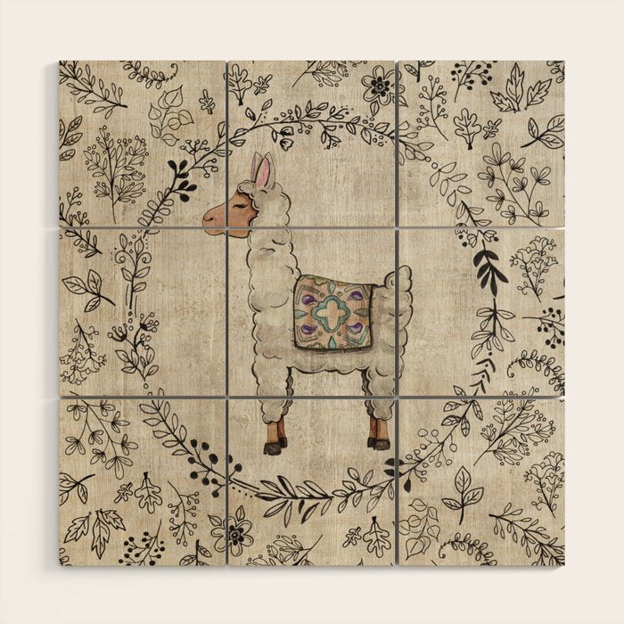 Lala Llama Wood Wall Art Gallery Image 1