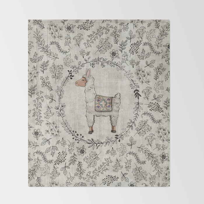 Lala Llama Throw Blanket Gallery Image 2