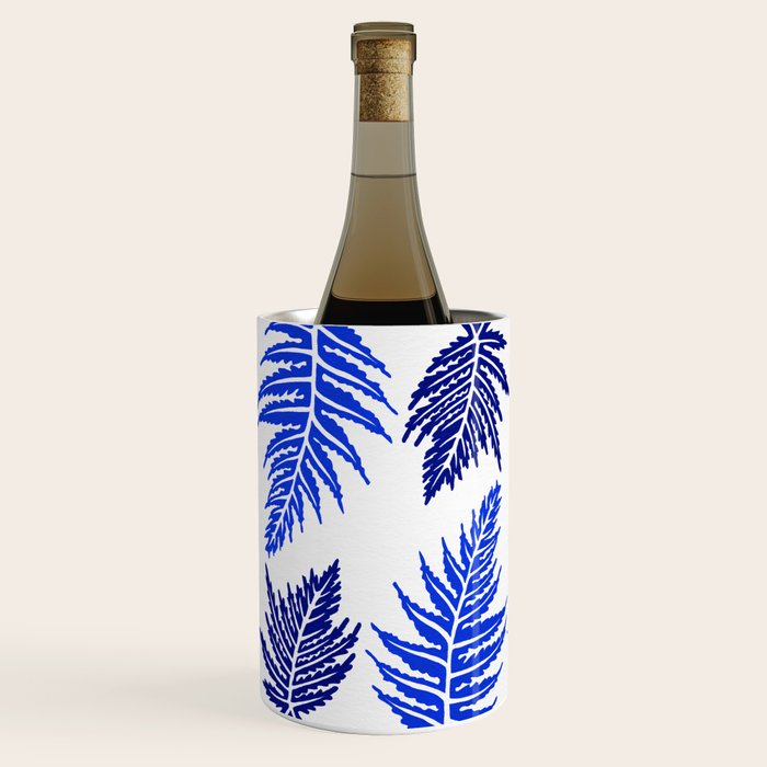 Inked Ferns - Blue Palette Wine Chiller Gallery Image 1
