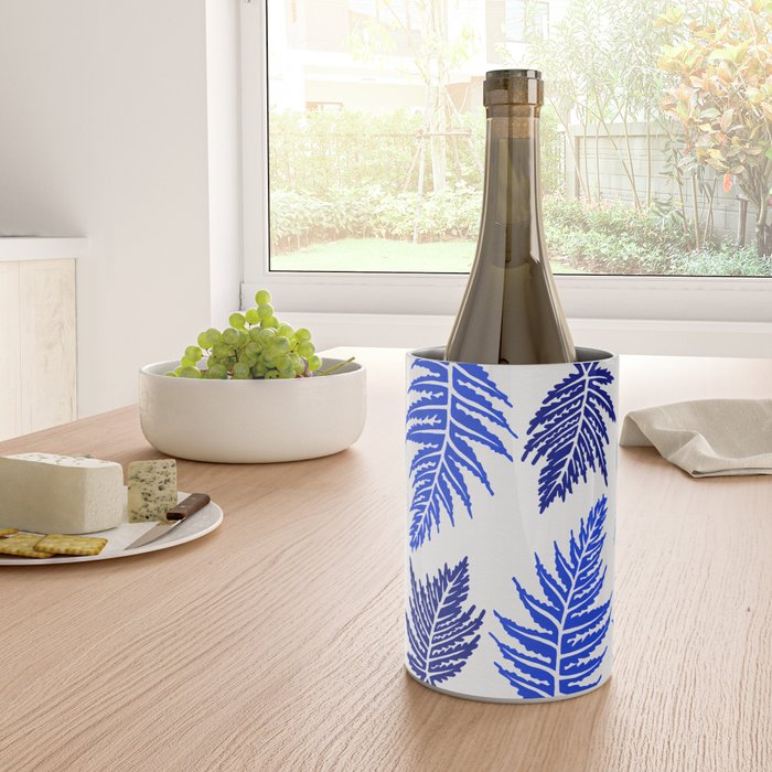 Inked Ferns - Blue Palette Wine Chiller Gallery Image 4