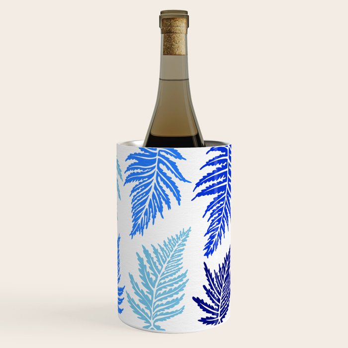 Inked Ferns - Blue Palette Wine Chiller Gallery Image 2