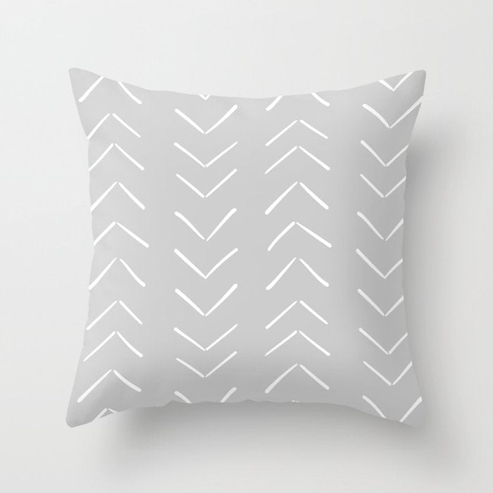 Boho Big Arrows in Grey Throw Pillow Gallery Image 6