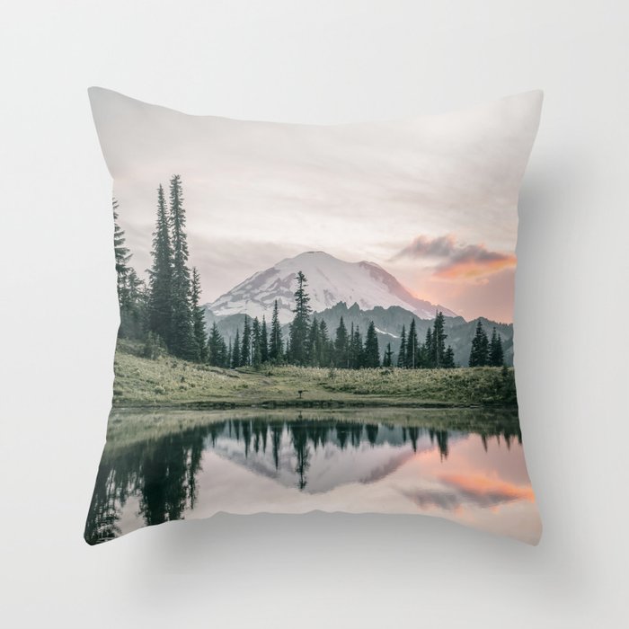 Mount Rainier Washington Throw Pillow Gallery Image 1