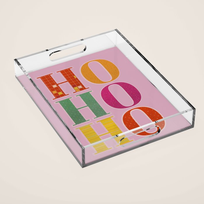 HO HO HO Festive Letters Acrylic Tray Gallery Image 1