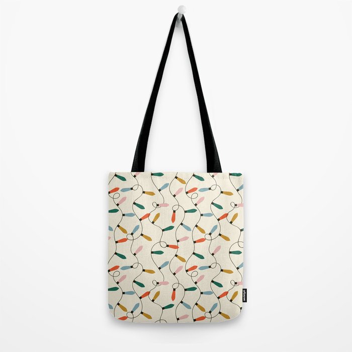 Vintage christmas lights art pattern Tote Bag Gallery Image 2