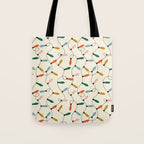 Vintage christmas lights art pattern Tote Bag Gallery Image 1