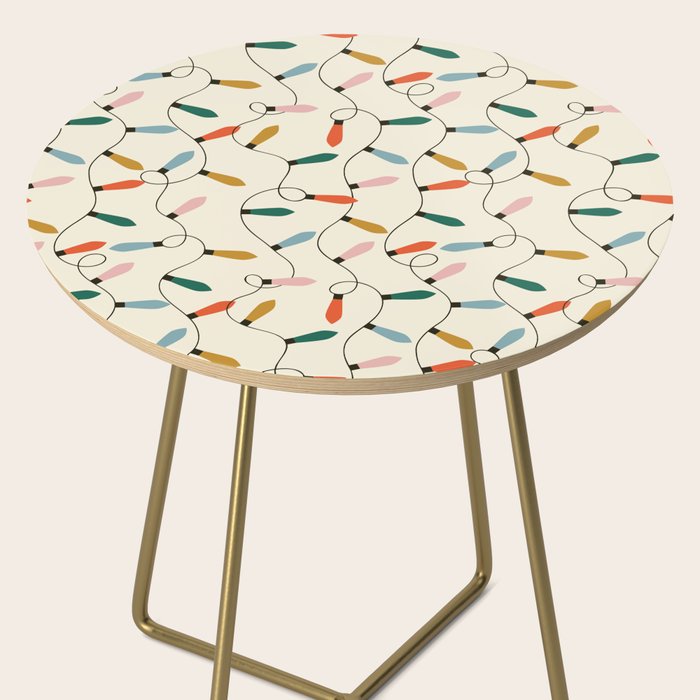 Vintage christmas lights art pattern Side Table Gallery Image 2