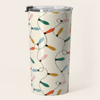 Vintage christmas lights art pattern Travel Mug Gallery Image 3