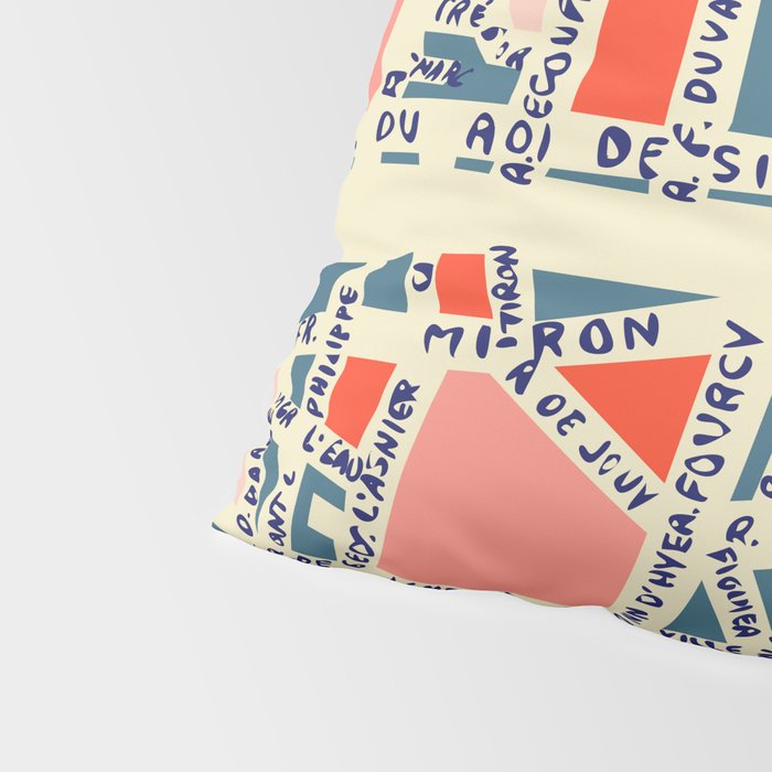 paris map blue Pillow Sham Gallery Image 4