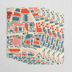 paris map blue Wrapping Paper Gallery Image 3