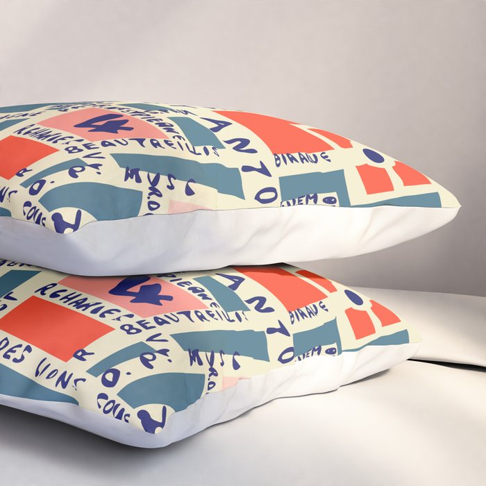 paris map blue Pillow Sham Gallery Image 3