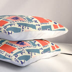 paris map blue Pillow Sham Gallery Image 3