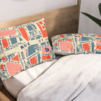 paris map blue Pillow Sham Gallery Image 2