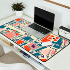 paris map blue Desk Mat Gallery Image 2