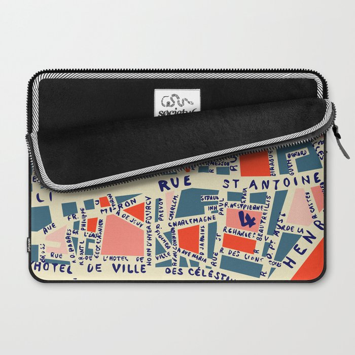 paris map blue Laptop Sleeve Gallery Image 2