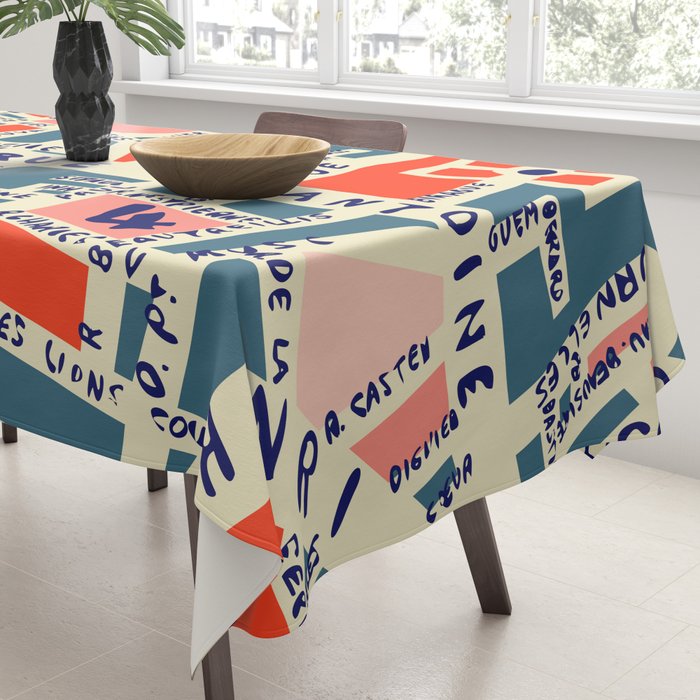 paris map blue Tablecloth Gallery Image 3