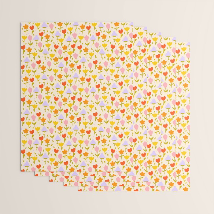 Colourful spring flowers pattern  Wrapping Paper Gallery Image 3