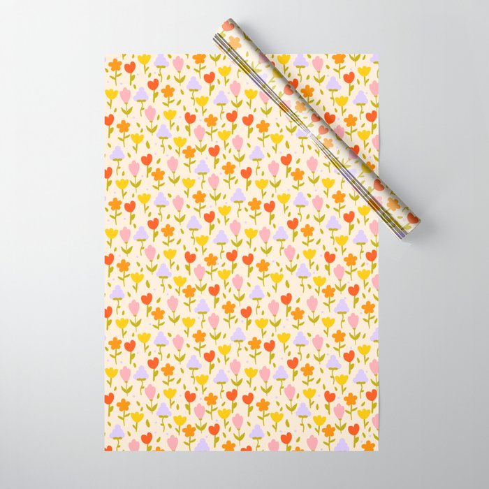 Colourful spring flowers pattern  Wrapping Paper Gallery Image 1