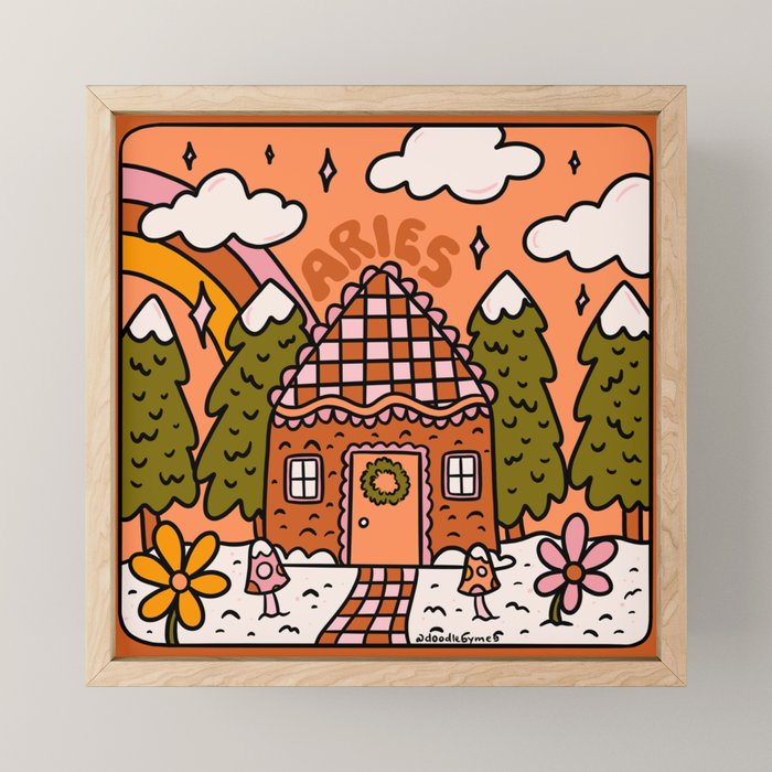 Aries Gingerbread House Mini Art Print Gallery Image 1
