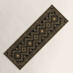 Intricate Gold and Black Tribal Surface Pattern Yoga Mat Gallery Image 1