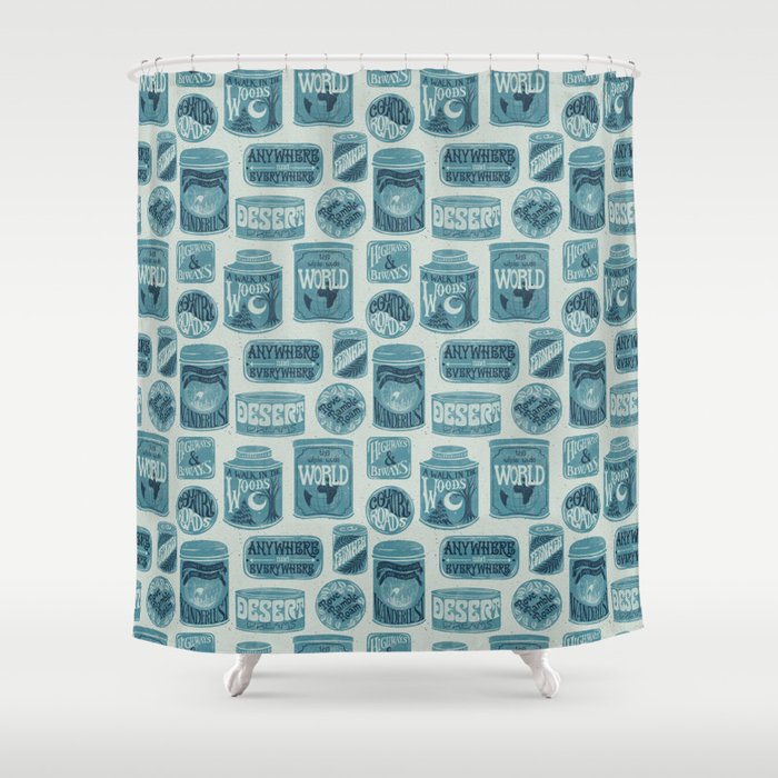 Vagabondâs Cupboard - dusty blue Shower Curtain Gallery Image 1