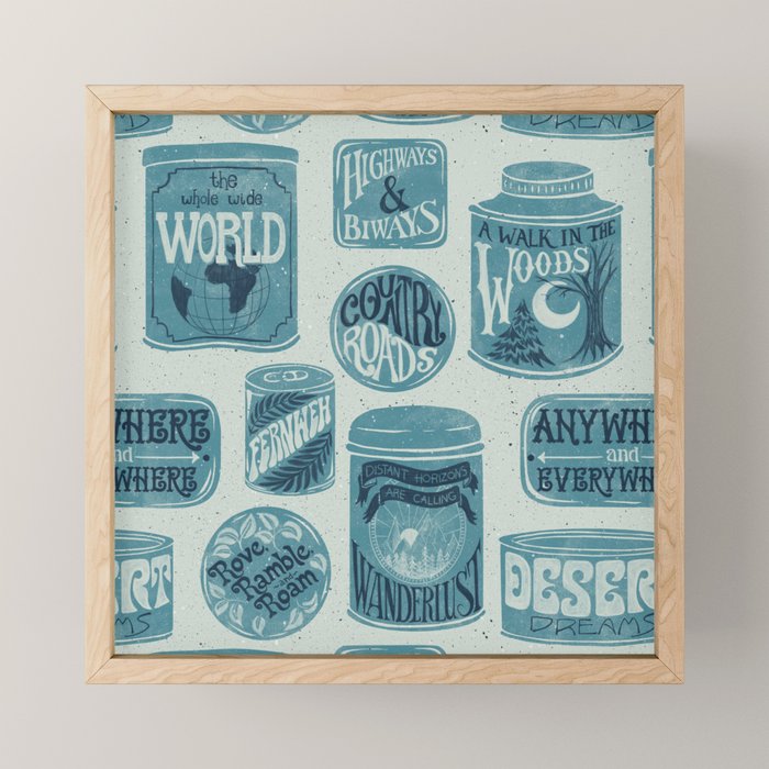 Vagabondâs Cupboard - dusty blue Mini Art Print Gallery Image 1