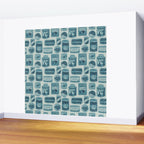 Vagabondâs Cupboard - dusty blue Wall Mural Gallery Image 2