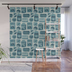 Vagabondâs Cupboard - dusty blue Wall Mural Gallery Image 1
