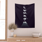 Cat Landscape 103: Falling Cat Moon Wall Tapestry Gallery Image 2